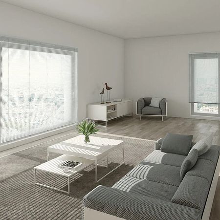 Wohnzimmer mit Jalousien